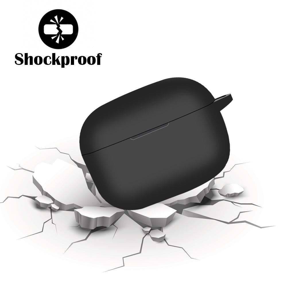 DeepZstore Silicone Case Cover for Realme Buds T300 - Black Color