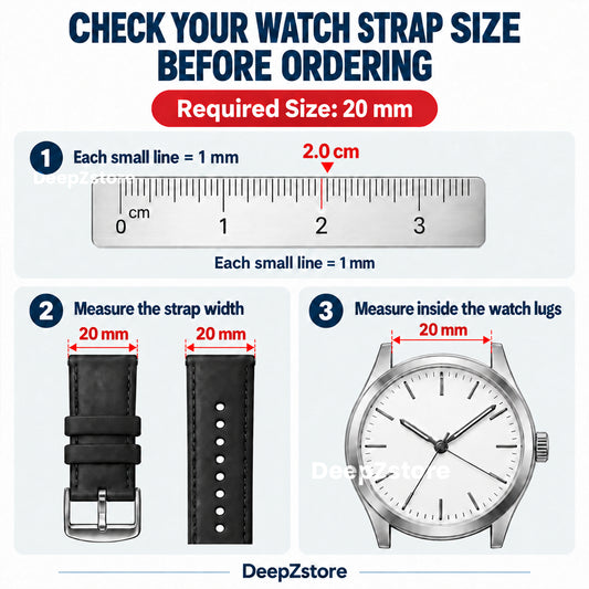 DeepZstore 20mm Silicone Watch Strap with Colour Buckle - Blue