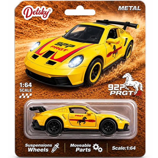 1:64 Porshe 911 GT3 RS Mini Diecast Car – Collectable Metal Car with Openable Doors