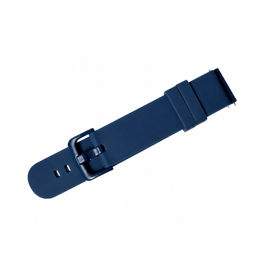DeepZstore 22mm Silicone Watch Strap with Colour Buckle - Blue