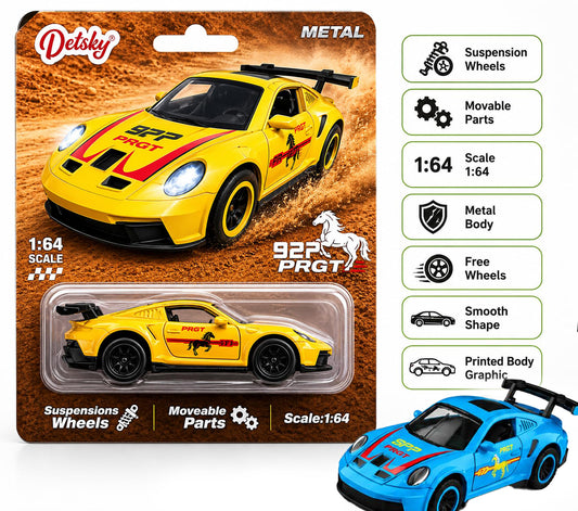 1:64 Porshe 911 GT3 RS Mini Diecast Car – Collectable Metal Car with Openable Doors