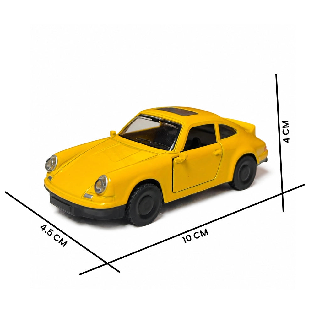 DeepZstore Classic 911 Turbo-Style Pull-Back Die-Cast Car – Yellow