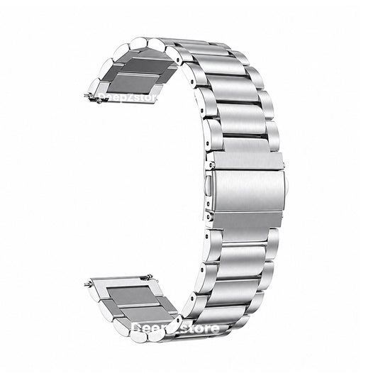 DeepZstore 22mm Stainless Steel Watch Strap - Heavy Metal Chain Band - Silver