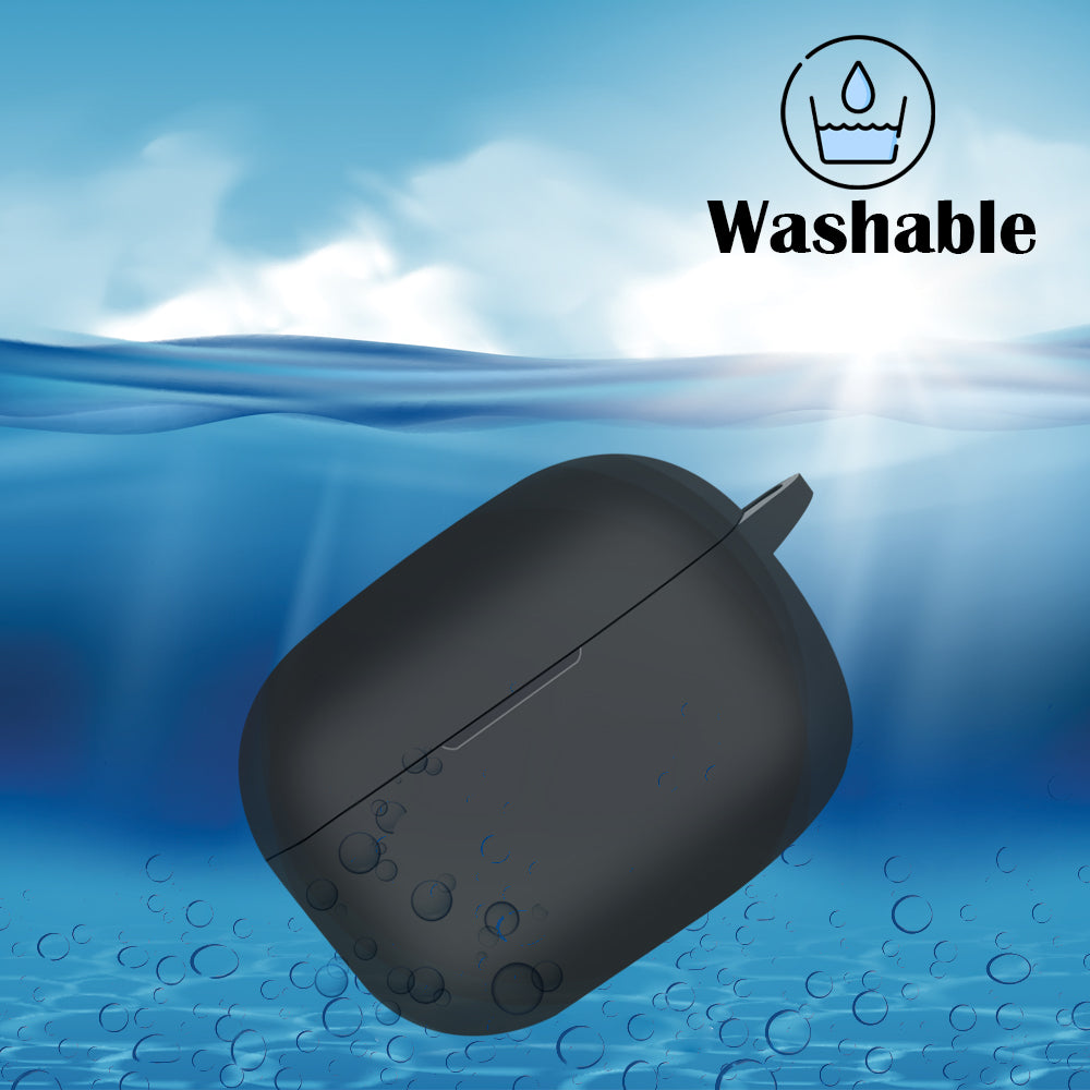 DeepZstore Silicone Case Cover for Realme Buds T300 - Black Color