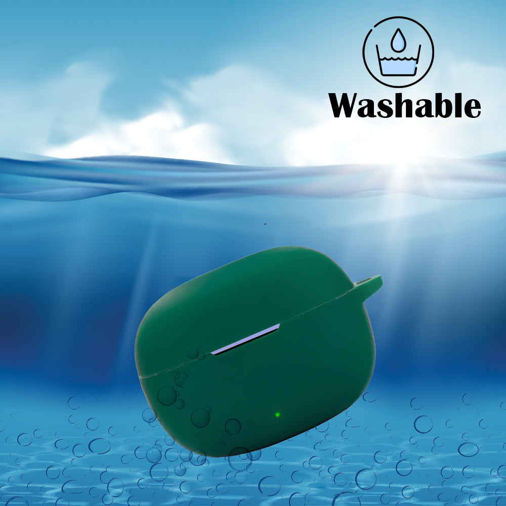 DeepZstore Silicone Case Cover for Realme Buds T200x / T200lite -Green Color