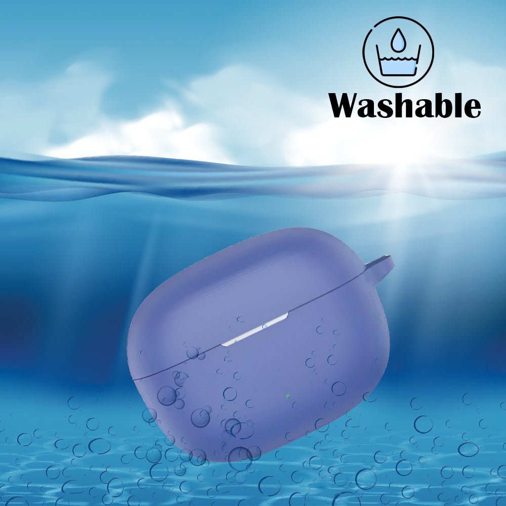 DeepZstore Silicone Case Cover for Realme Buds T200x / T200lite - Purple Color