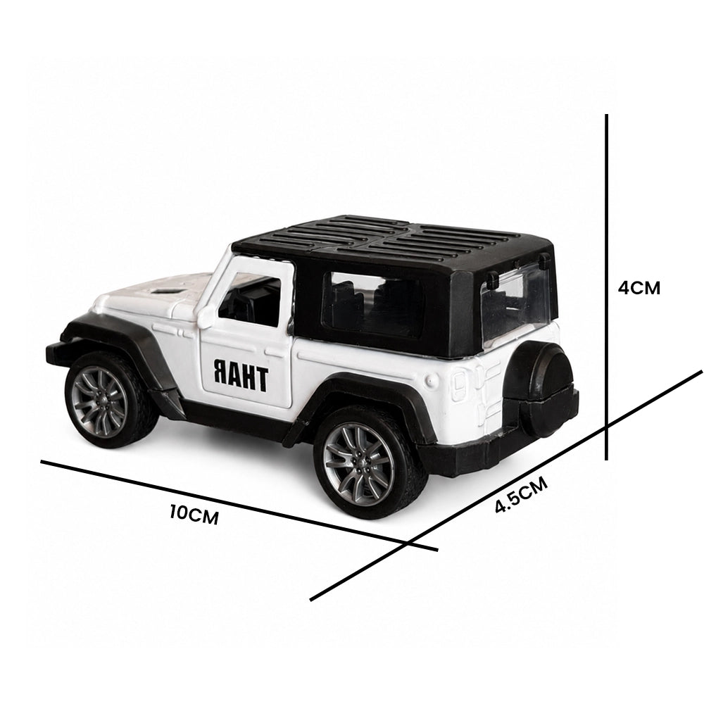 Thar Die-Cast Metal Pull-Back Toy Car – 10 cm Miniature SUV with Openable Doors | DeepZstore